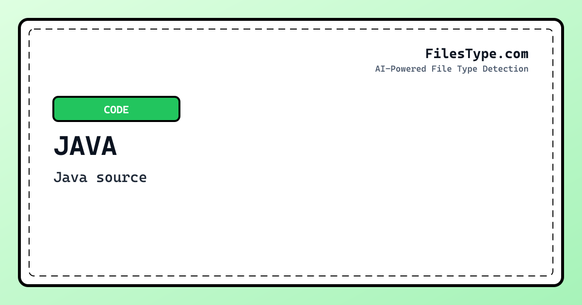 JAVA File Type (.java) | FilesType.com